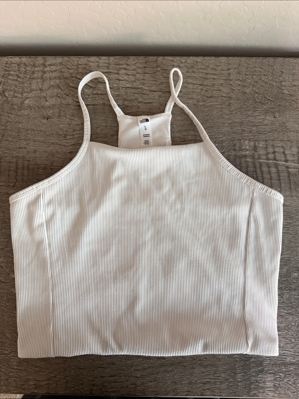 The North Face White Ribbed Cropped Cami - Women's